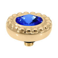 QUDO Ghiare Gold Topper 0.4" I Blue Crystal Collection