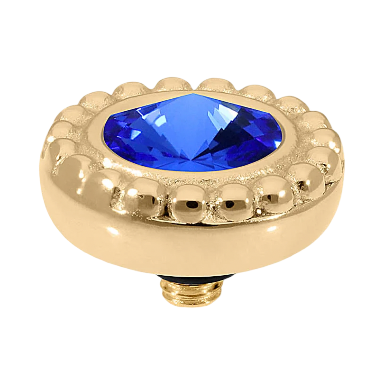 QUDO Ghiare Gold Topper 0.4" I Blue Crystal Collection