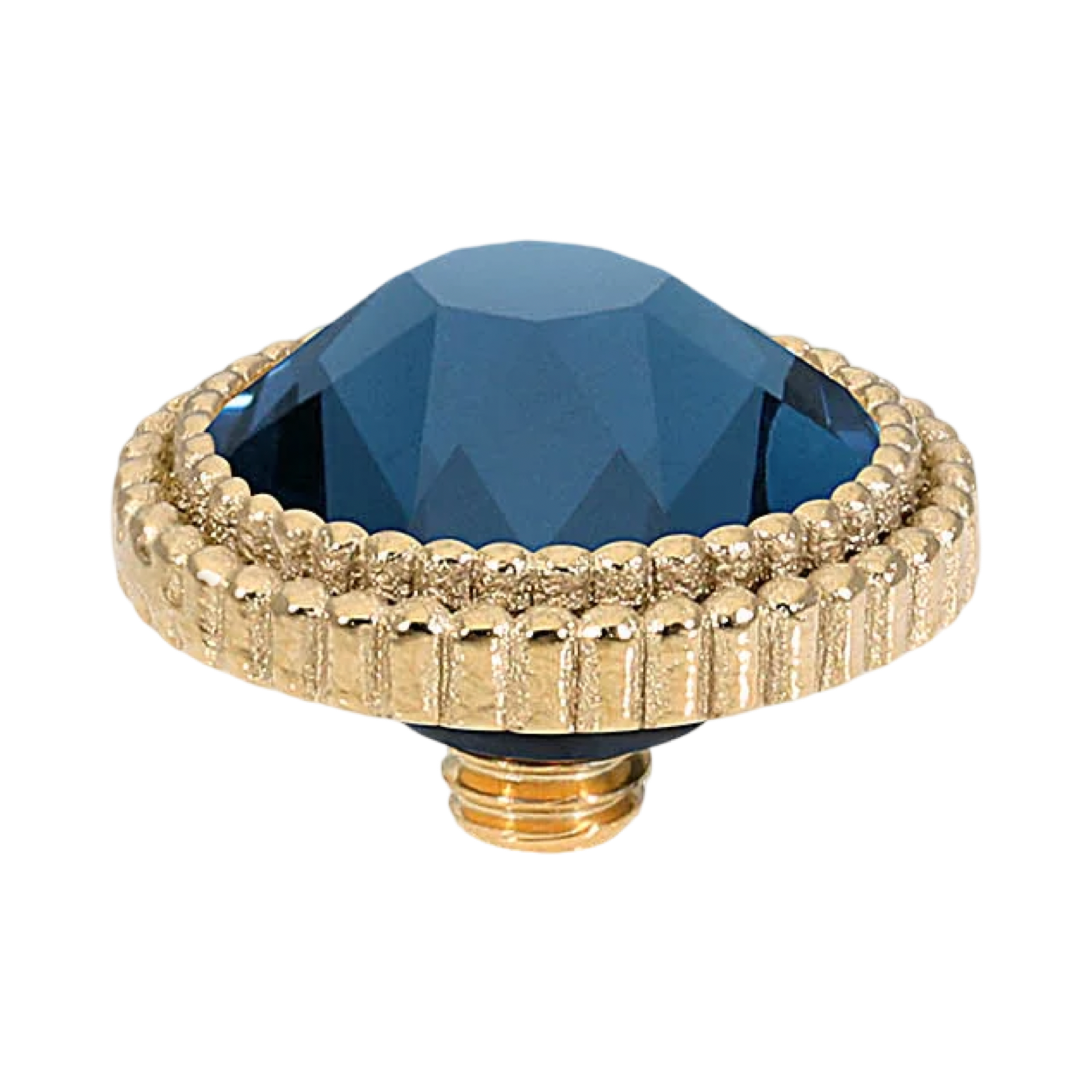 QUDO Fabero Flat Top Gold Topper I Blue Crystal Collection