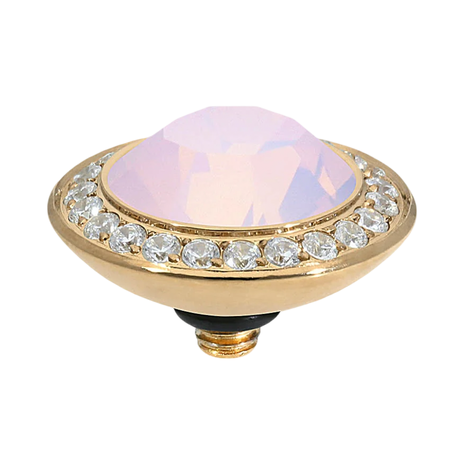 QUDO Tondo Deluxe Large Top Gold | Pink Crystals Collection