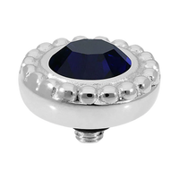 QUDO Ghiare Silver Topper 0.4" I Blue Crystal Collection