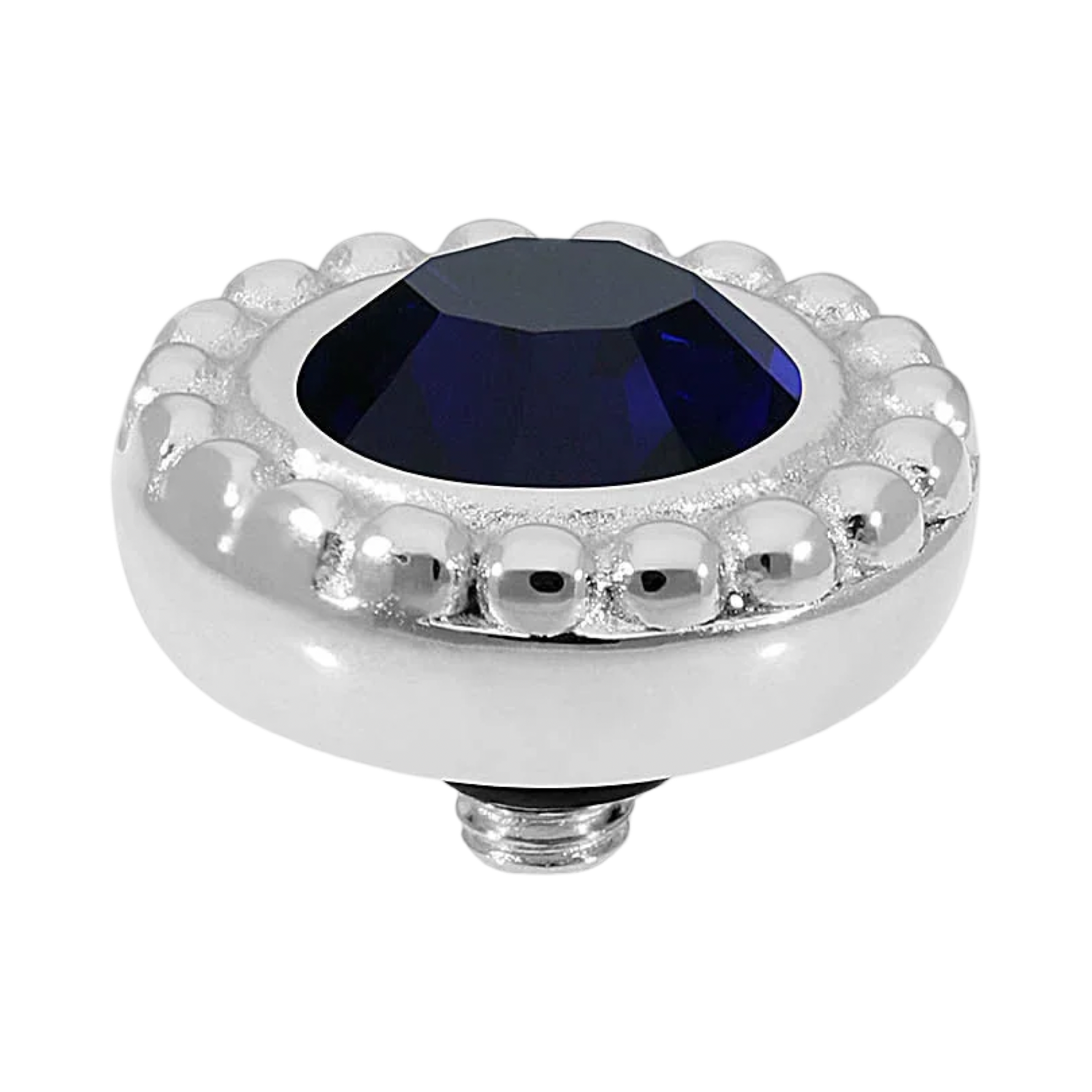 QUDO Ghiare Silver Topper 0.4" I Blue Crystal Collection