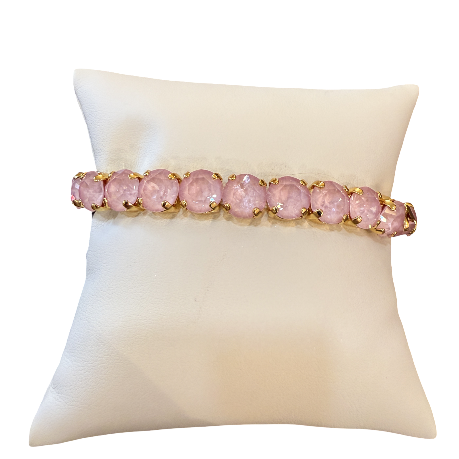 TOVA Oakland Stretch Bracelet in Solid Lemon Medium featuring vibrant yellow crystals set in antique gold-plated brass.