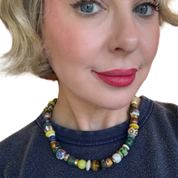 house of sttrand murano glass beaded necklace one of a kind 