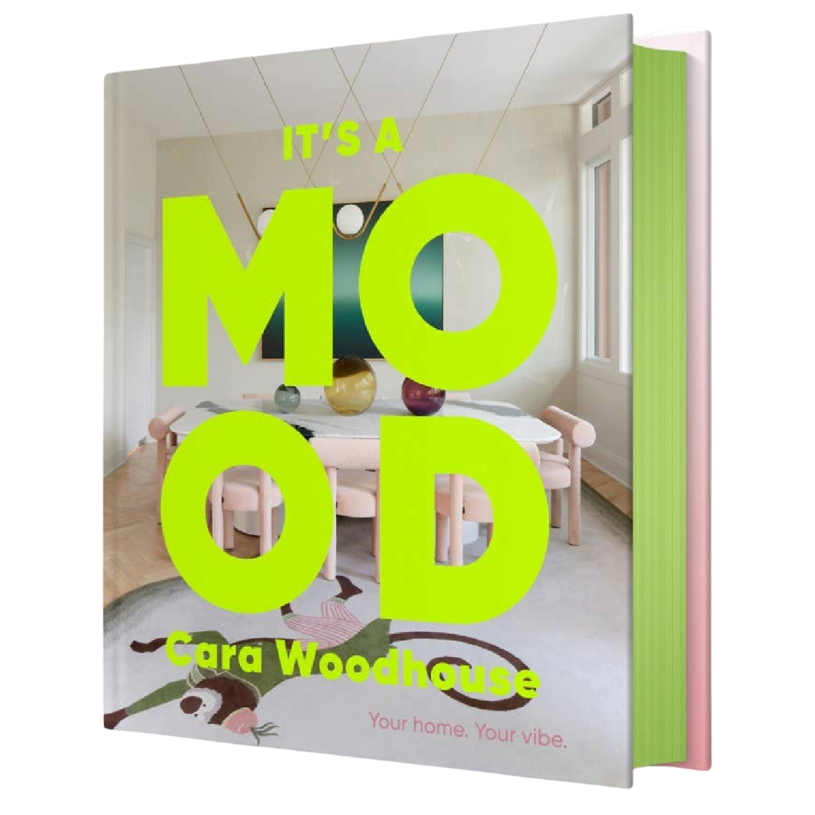 Book titled 'It's a MOOD' by Cara Woodhouse with a modern interior design on the cover.