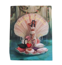 Janet Hill goddess card, empowering blank card, you are a goddess greeting card, recycled card stock card, A2 card printed in Canada, artistic affirmation card, feminist greeting card, goddess themed stationery, blank encouragement card, self love greeting card