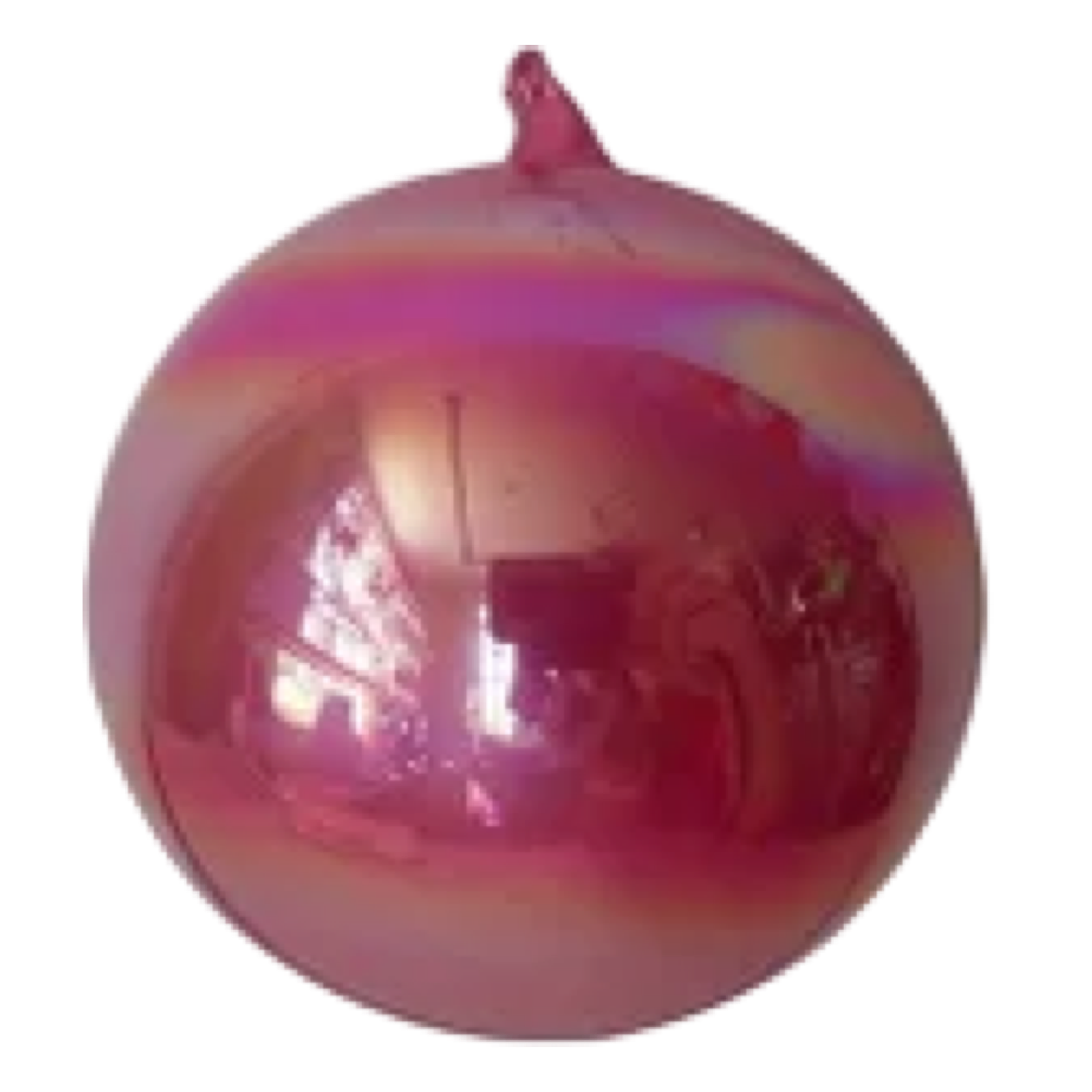 Pink and purple striped ball on a white background