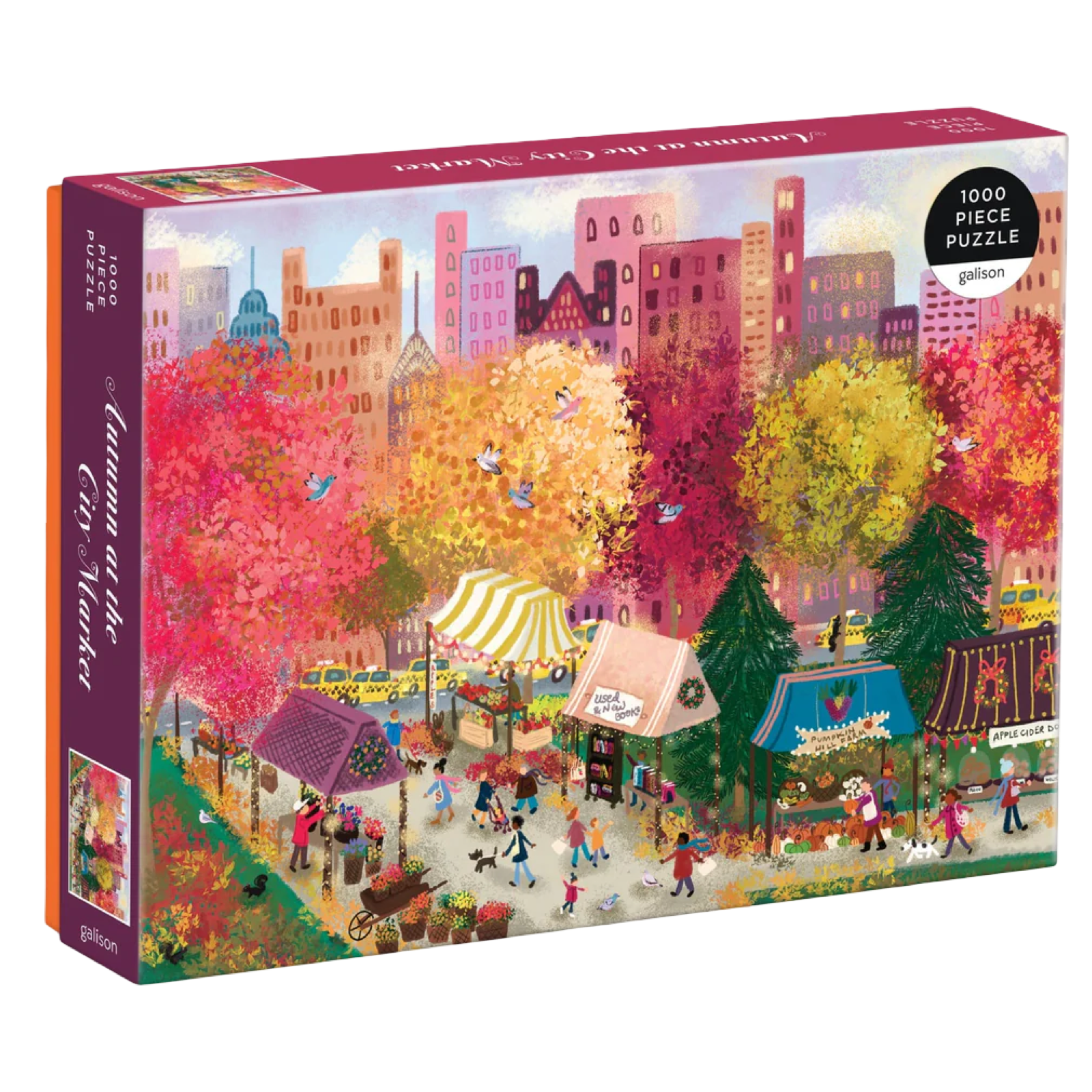 Joy Laforme puzzle, autumn puzzle, city market puzzle, Galison puzzle, fall jigsaw, 1000 piece puzzle, farmer’s market puzzle, cozy autumn puzzle