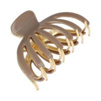 Beige and gold hair claw on a white background
