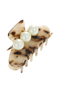 L. Erickson Monica Jaw, pearl hair clip, claw hair clip with pearls, L. Erickson hair accessories, acetate pearl jaw clip, elegant pearl claw clip, women’s pearl hair accessory, secure claw clip, luxury hair clip, Monica Jaw pearl clip