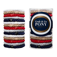 L. Erickson ponytail holders, grab and go hair ties, thick elastic hair bands, no-crease hair elastics, damage-free ponytail holders, luxury hair ties, oval bead hair accessories, everyday hair styling essentials, high hold hair ties, women’s ponytail set