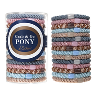 L. Erickson ponytail holders, grab and go hair ties, thick elastic hair bands, no-crease hair elastics, damage-free ponytail holders, luxury hair ties, oval bead hair accessories, everyday hair styling essentials, high hold hair ties, women’s ponytail set