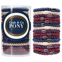 L. Erickson ponytail holders, grab and go hair ties, thick elastic hair bands, no-crease hair elastics, damage-free ponytail holders, luxury hair ties, oval bead hair accessories, everyday hair styling essentials, high hold hair ties, women’s ponytail set