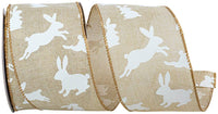 Linen Bunny Easter Decorative Wire Ribbon