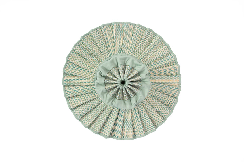 Lorna Murray Fiji hat, foldable sun hat, UPF 50+ hat, woven travel sun hat, Fiji sun hat, packable beach hat, grass fibre hat, summer hat with seafoam trim, stylish sun protection, Lorna Murray travel hat

