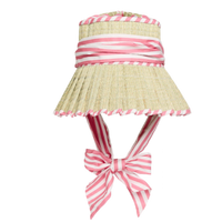 Lorna Murray Pleated Hat Pink Bow Summer Sun Hat Kathy Hilton