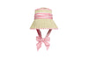 Lorna Murray Pleated Hat Pink Bow Summer Sun Hat Kathy Hilton