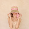 Lorna Murray Pleated Hat Pink Bow Summer Sun Hat Kathy Hilton