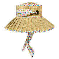 Lorna Murray hat, rainbow sun hat, polka dot hat, luxe seven seas hat, foldable sun hat, pleated brim hat, vacation hat, beach hat, stylish sun protection, summer hat for women