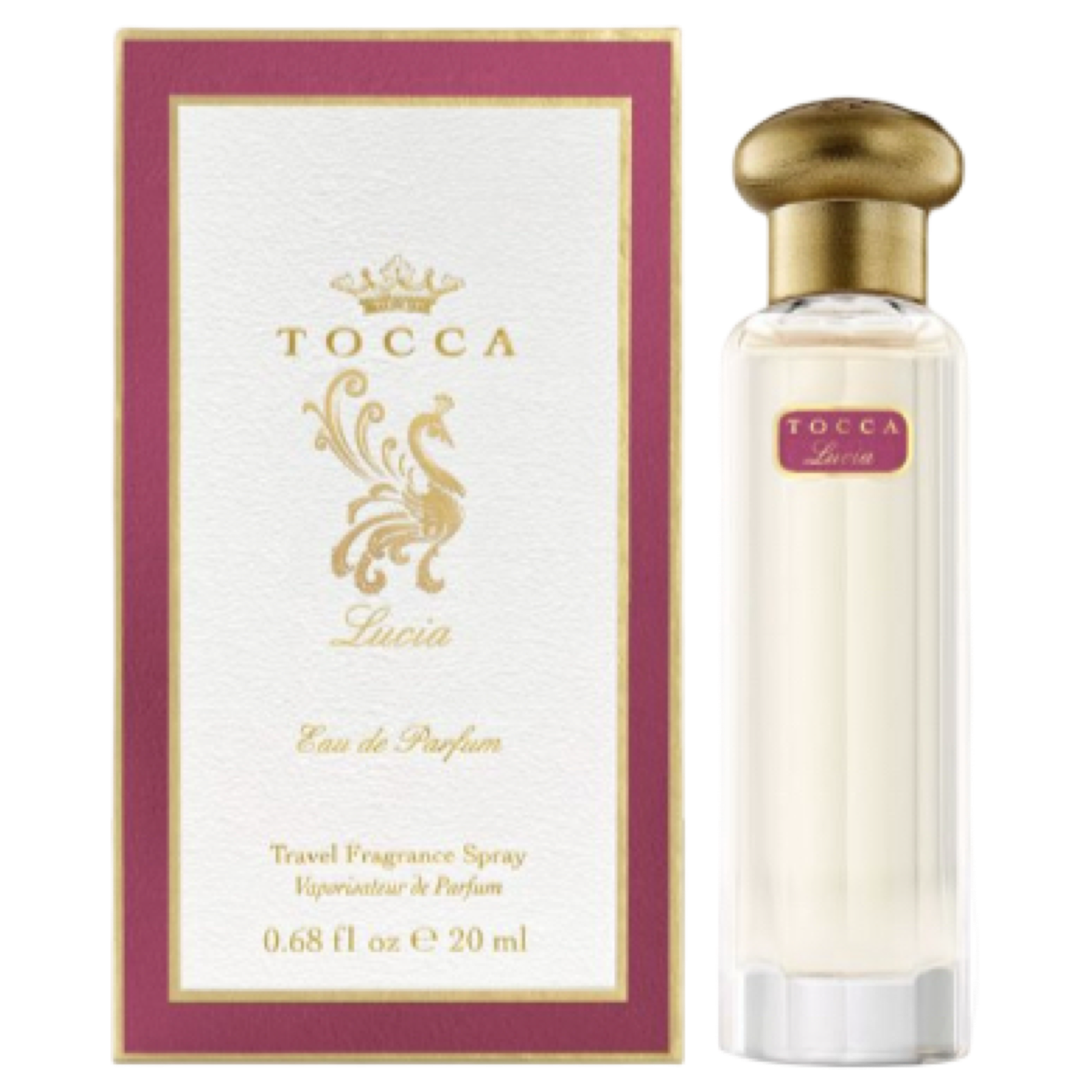 Tocca Lucia Eau de Parfum bottle and packaging on a white background
