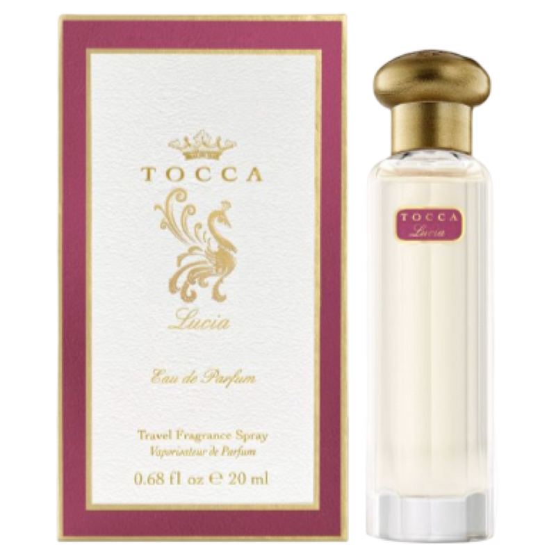 Tocca Lucia Eau de Parfum bottle and packaging on a white background