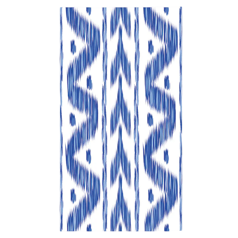 Lucy Grymes blue ikat patterned paper dinner napkins and guest towels set