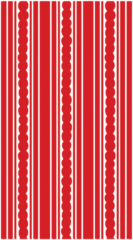 Lucy Grymes red stripe linen-feel paper guest towels set of 25 displayed on vanity