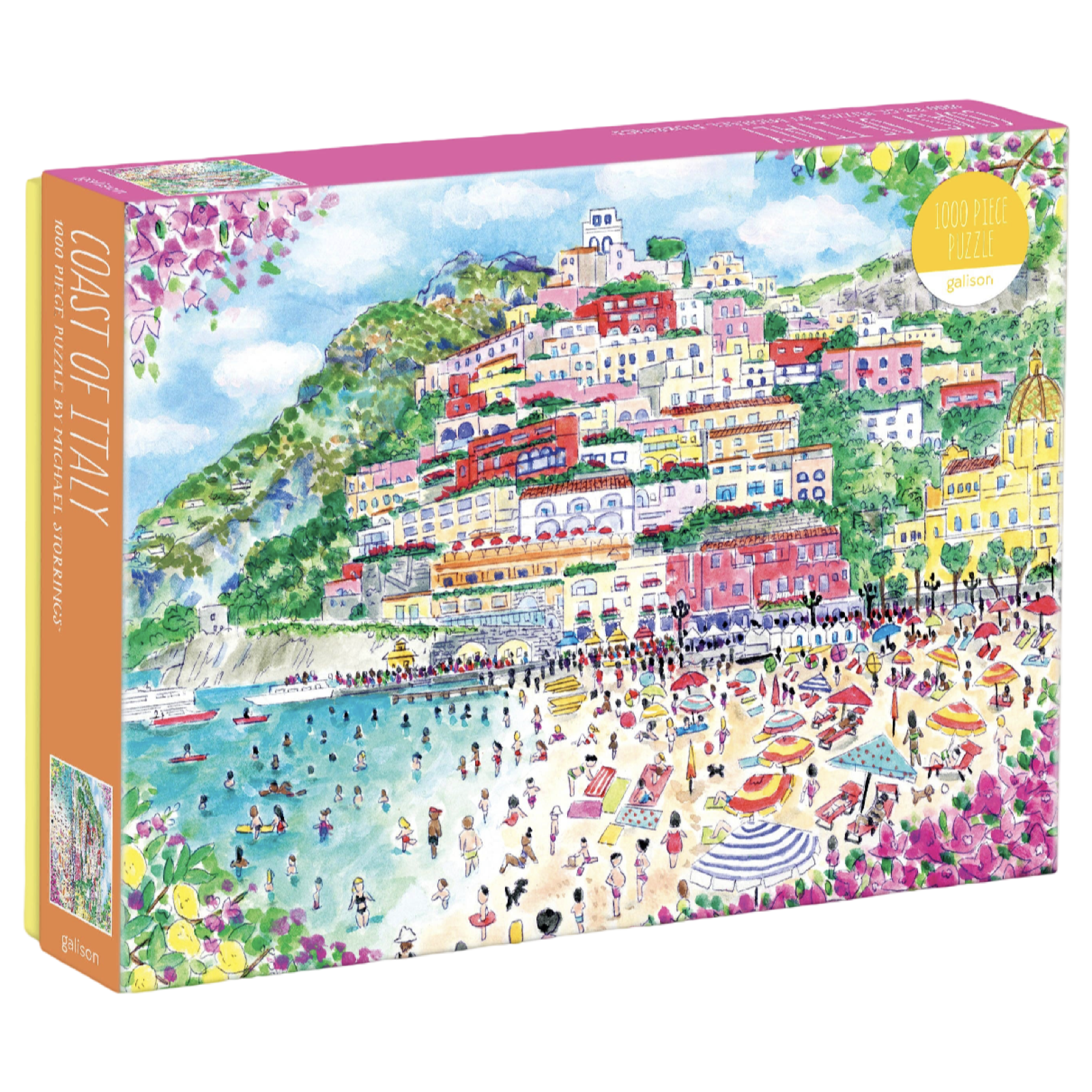Michael Storrings puzzle, Coast of Italy puzzle, Italy puzzle, 1000 piece puzzle, Mediterranean puzzle, travel puzzle, Italy lover gift, colorful puzzle, coastal Italy, art puzzle, European travel puzzle, puzzle for adults, vacation puzzle, la dolce vita, Amalfi Coast puzzle, puzzle gift, Italian landscape puzzle, coffee table puzzle, boutique gifts, Galison puzzle