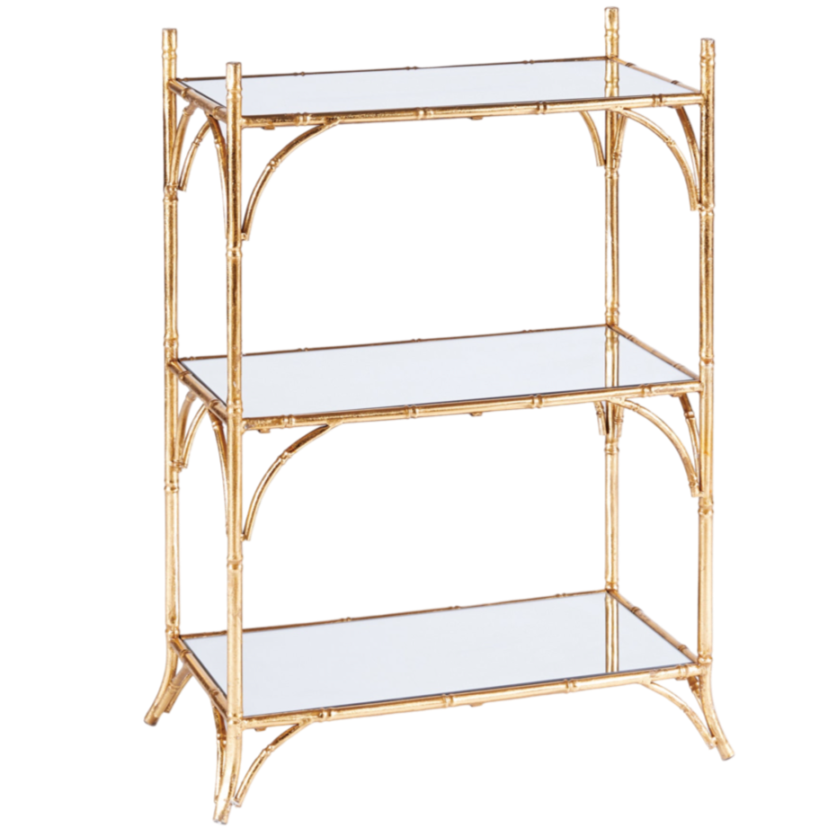 Napa Home and Garden Daphne Side Table Chinoiserie Gold Mirrored Accent
