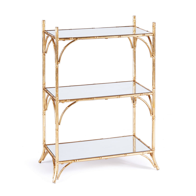 Napa Home and Garden Daphne Side Table Chinoiserie Gold Mirrored Accent