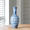 Nazaré blue vase, Portuguese porcelain vase, handcrafted vase from Portugal, artisan blue vase, textured porcelain vase, coastal home decor, blue ceramic vase, 