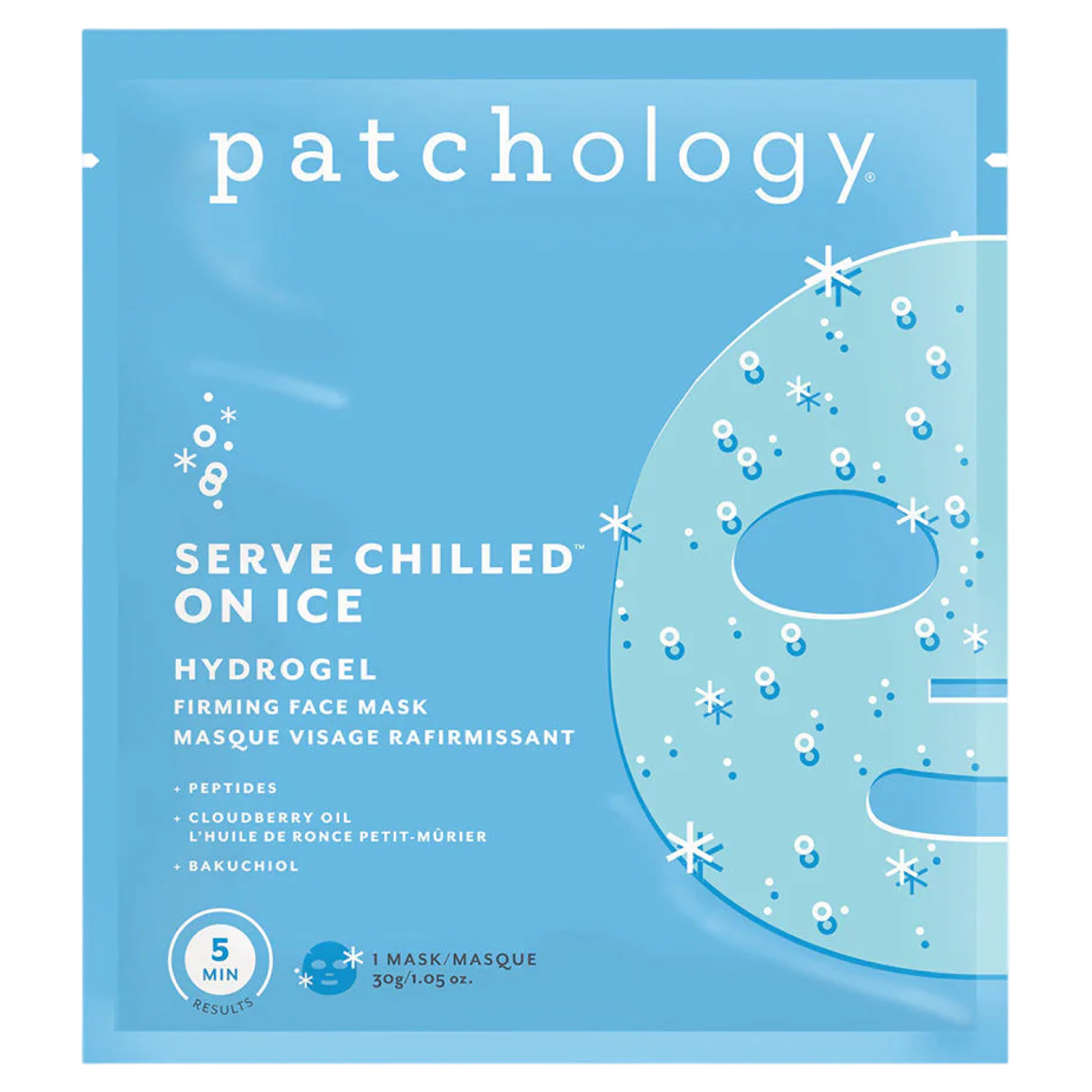 Patchology face mask, On Ice facial mask, firming sheet mask, hydrating face mask, single sheet mask, Patchology skincare, brightening firming mask