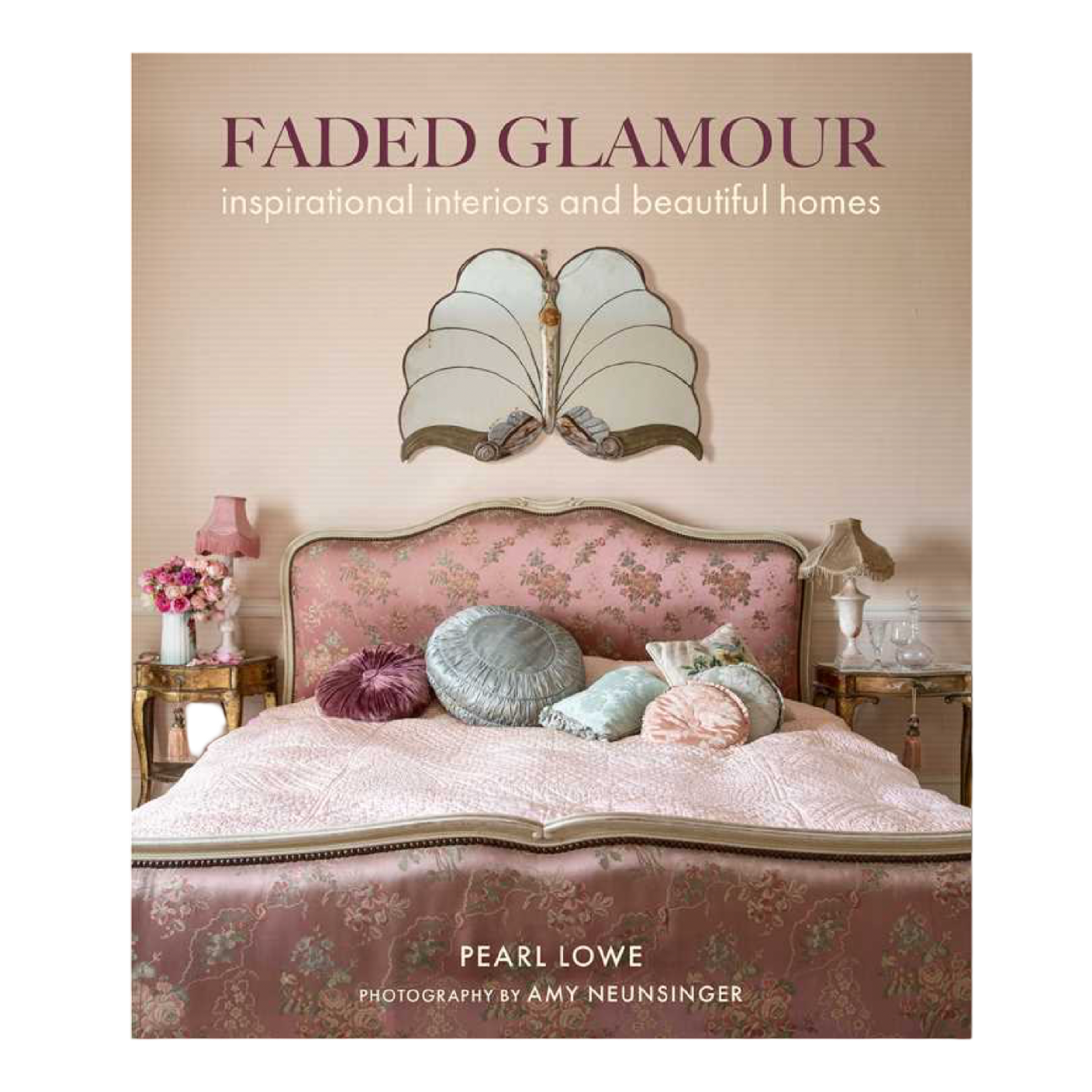 Book cover of 'Faded Glamour' with a bedroom scene and decorative elements.