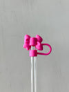 Pink Bow Straw Cover  Water Bottle