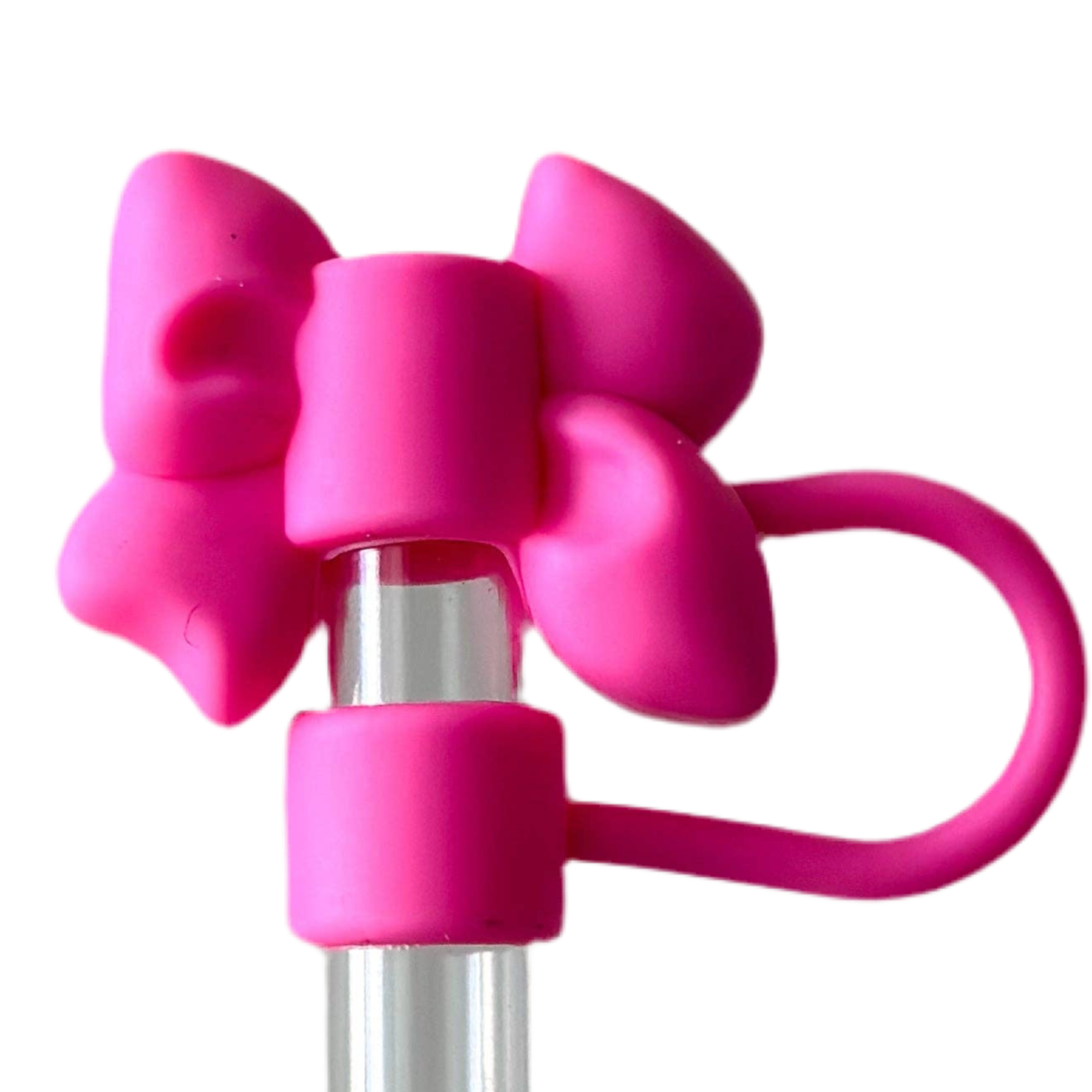 Pink Bow Straw Cover  Water Bottle