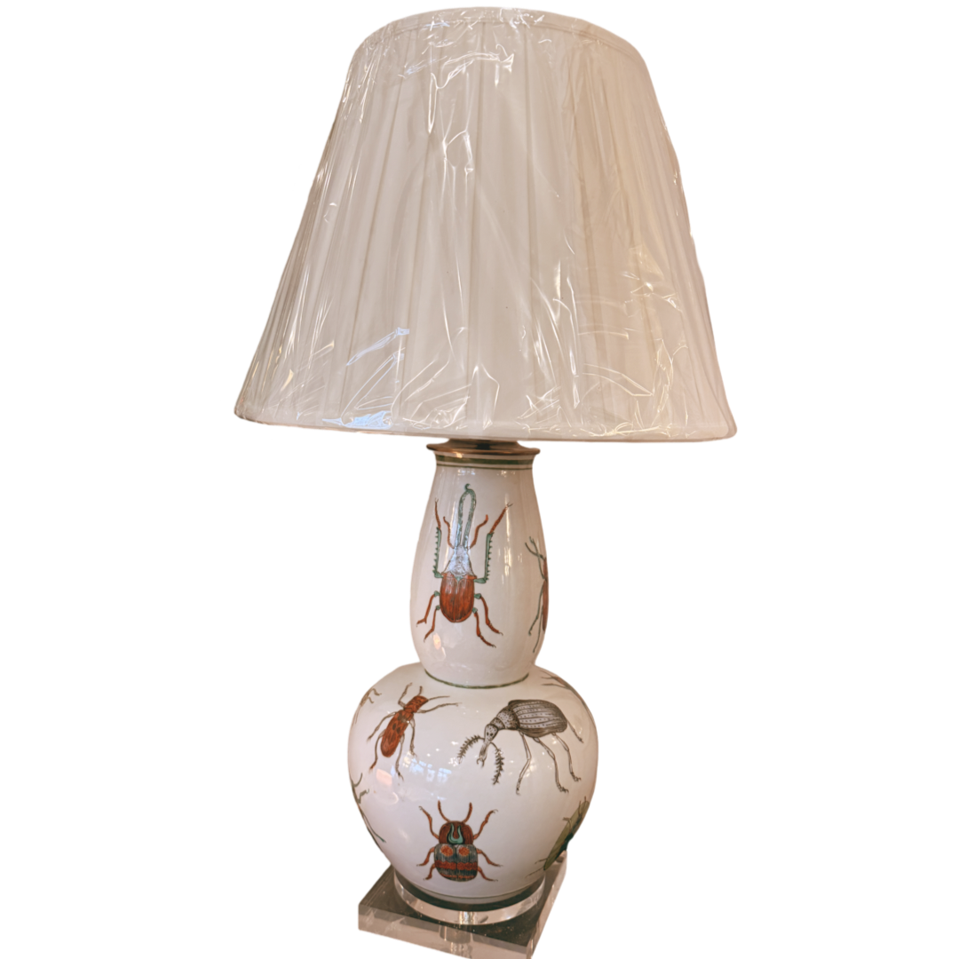 Porcelain Chinese Insect Gourd Lamp