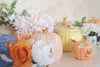 Pumpkin jar, fall home decor, autumn pumpkin jar, 22K gold pumpkin jar, layered leaves pumpkin jar, hand-painted jar, seasonal decor,