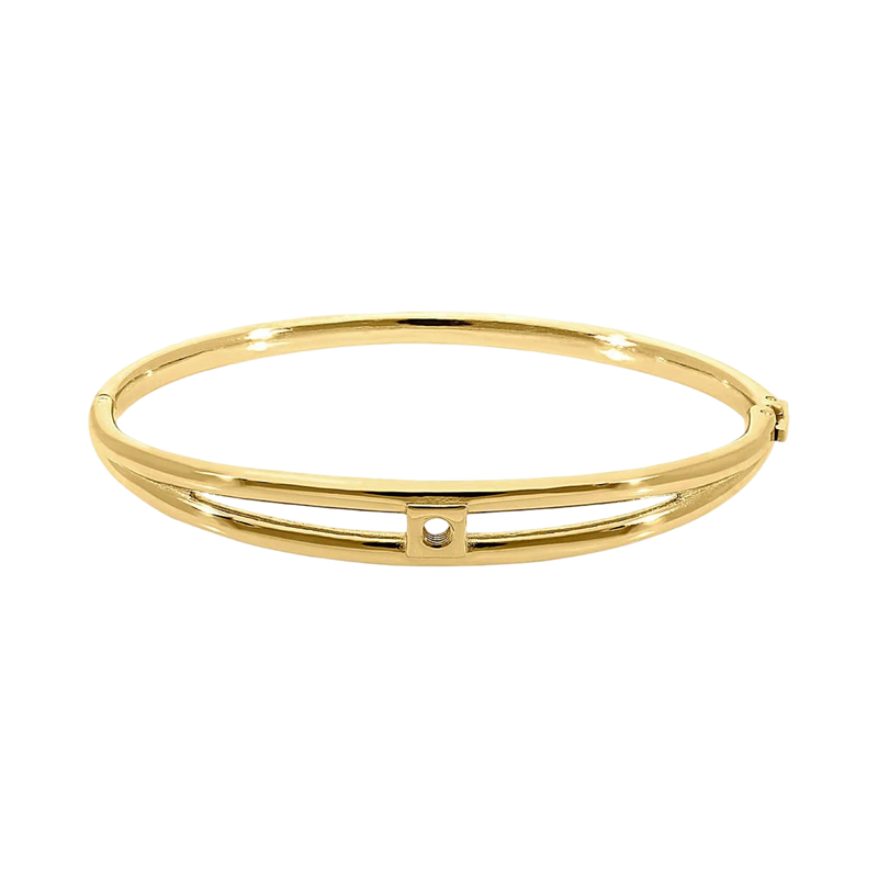 QUDO Basic Bangle Roma gold, QUDO gold bracelet, interchangeable bracelet QUDO, Neutral Collection jewelry, gold bangle bracelet, Roma bangle QUDO, interchangeable jewelry bracelet, customizable bracelet system, luxury interchangeable jewelry, gold stacking bracelet, modern gold bracelet, QUDO collector jewelry, everyday gold jewelry, polished gold bangle, Oh Meredith QUDO