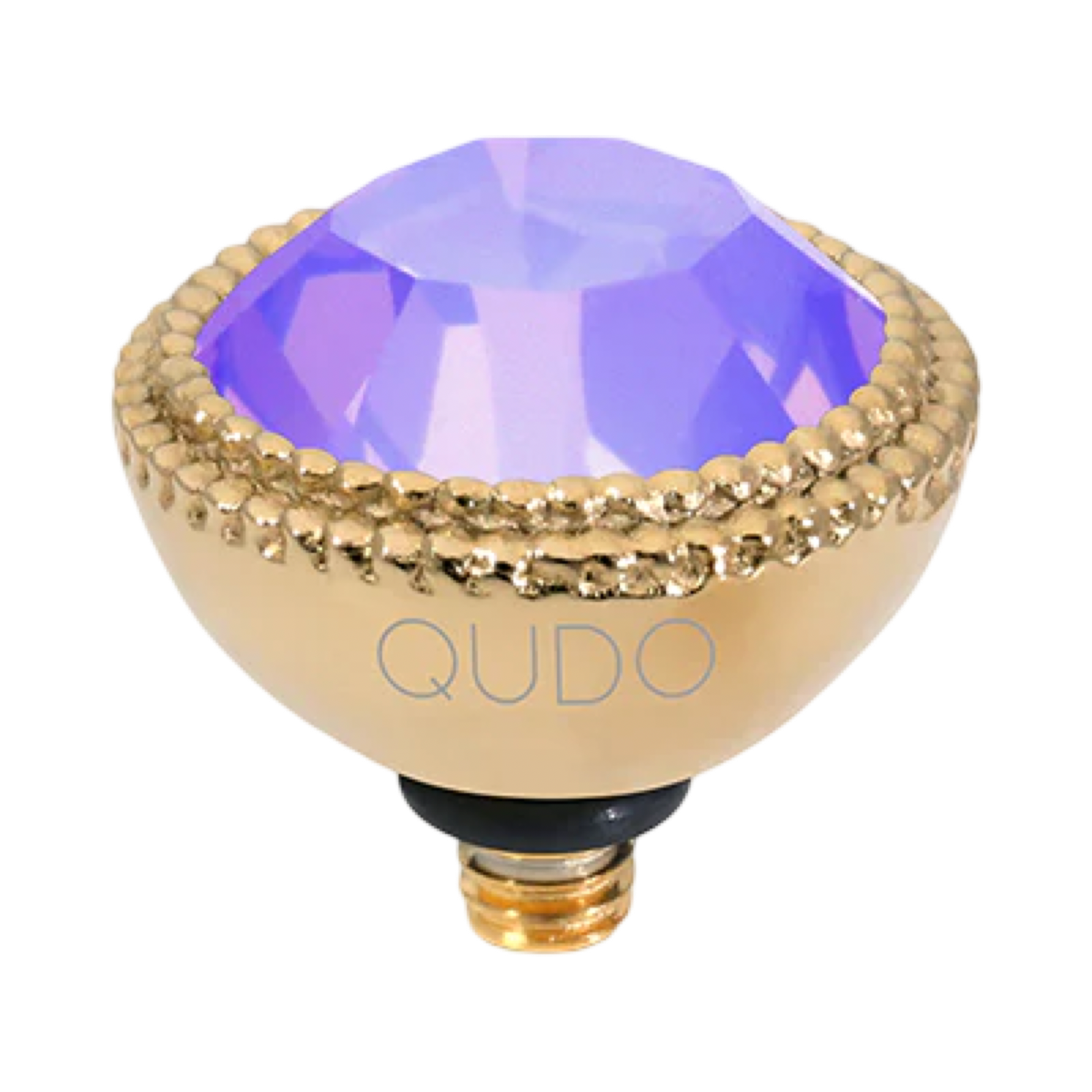 QUDO Fabero gold, QUDO interchangeable jewelry, purple crystal jewelry, gold crystal topper, Swarovski crystal jewelry, interchangeable jewelry topper, purple jewelry, statement crystal jewelry, QUDO top, luxury crystal jewelry