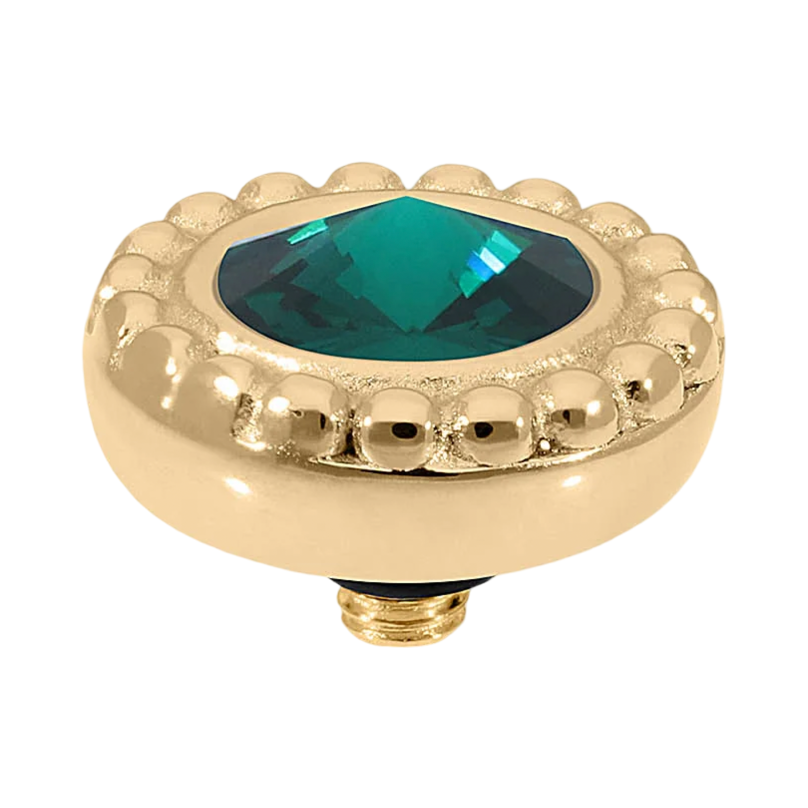 QUDO Ghiare Top Gold, QUDO Green and Golden Collection, interchangeable jewelry, gold crystal topper, green crystal jewelry, golden crystal jewelry, QUDO topper, interchangeable ring topper, stackable jewelry, Swarovski crystal jewelry, luxury fashion jewelry, collectible jewelry, boutique jewelry, interchangeable bracelet topper, colorful crystal jewelry, statement jewelry, QUDO jewelry collection