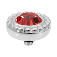 QUDO Ghiare Top Silver, Rose Dust Collection, silver crystal topper, dusty rose jewelry, interchangeable jewelry topper, QUDO silver topper, blush crystal jewelry, European crystal jewelry, customizable jewelry, romantic jewelry, silver interchangeable topper, luxury crystal jewelry, QUDO jewelry