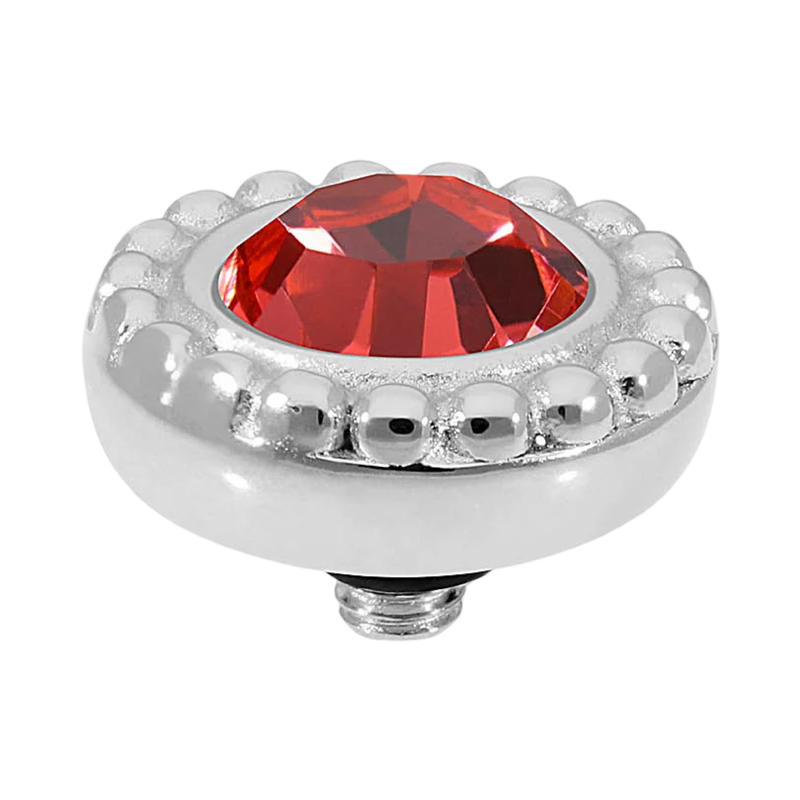 QUDO Ghiare Top Silver, Rose Dust Collection, silver crystal topper, dusty rose jewelry, interchangeable jewelry topper, QUDO silver topper, blush crystal jewelry, European crystal jewelry, customizable jewelry, romantic jewelry, silver interchangeable topper, luxury crystal jewelry, QUDO jewelry