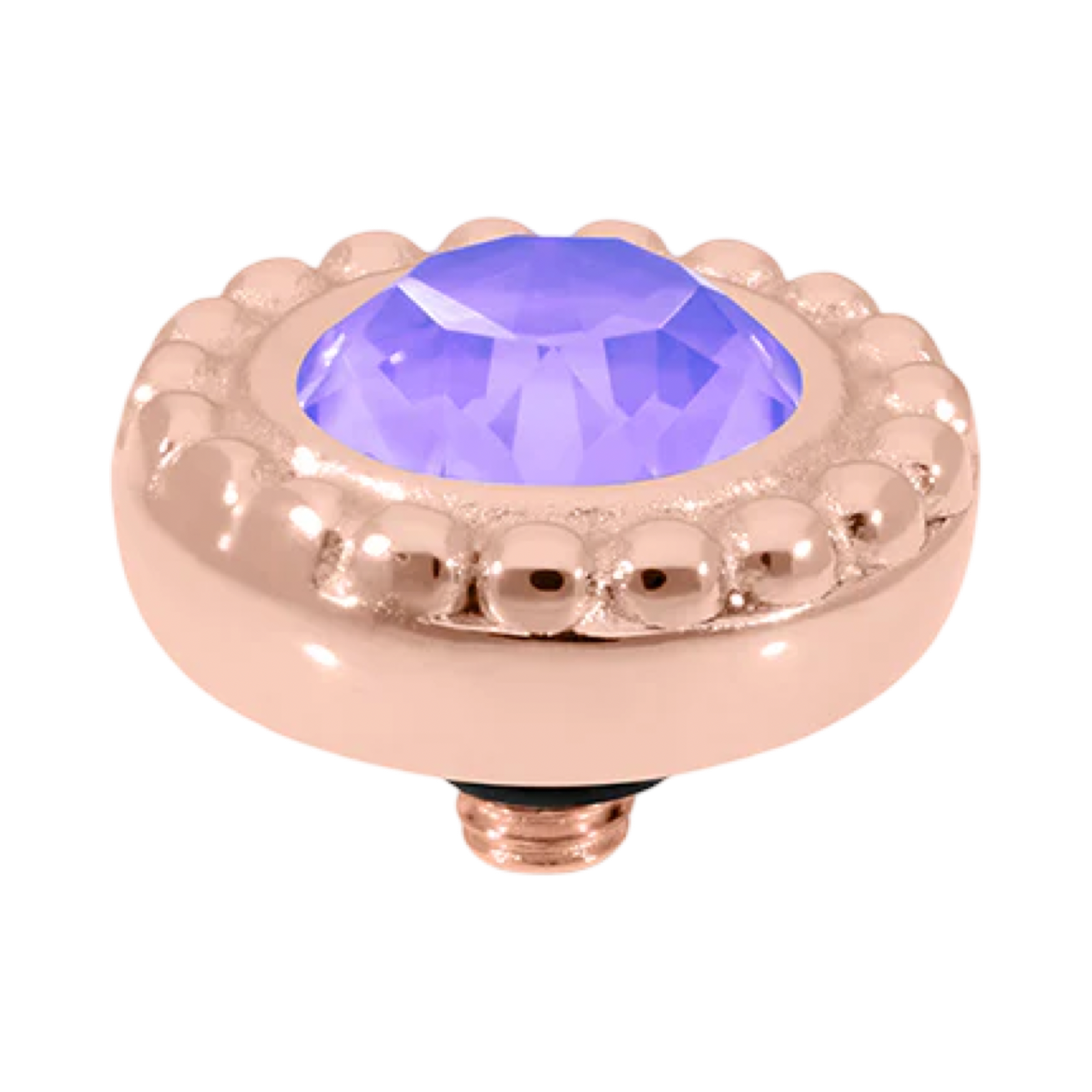 QUDO Ghiare rose gold, QUDO interchangeable jewelry, purple crystal jewelry, rose gold crystal topper, Swarovski crystal jewelry, interchangeable jewelry topper, purple jewelry, statement crystal jewelry, QUDO top, luxury crystal jewelry