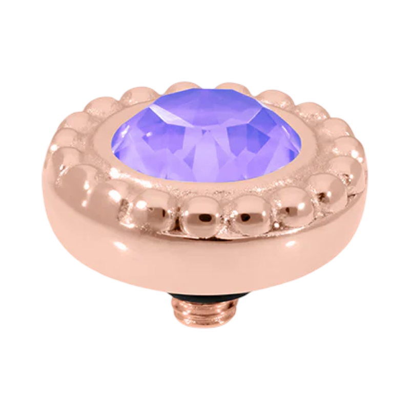 QUDO Ghiare rose gold, QUDO interchangeable jewelry, purple crystal jewelry, rose gold crystal topper, Swarovski crystal jewelry, interchangeable jewelry topper, purple jewelry, statement crystal jewelry, QUDO top, luxury crystal jewelry