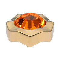 QUDO Nemoli gold, QUDO interchangeable jewelry, gold crystal topper, red crystal jewelry, orange crystal jewelry, Swarovski crystal jewelry, interchangeable jewelry topper, warm tone crystal jewelry, statement crystal jewelry, QUDO top