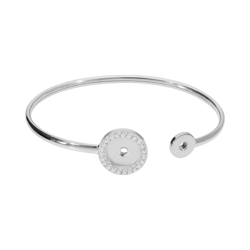 QUDO Portofino Bangle silver, QUDO silver bracelet, interchangeable bracelet QUDO, Neutral Collection jewelry, silver bangle bracelet, interchangeable jewelry bracelet, customizable bracelet system, luxury interchangeable jewelry, silver stacking bracelet, modern silver bracelet, QUDO collector jewelry, everyday silver jewelry, polished silver bangle, interchangeable crystal bracelet, Oh Meredith QUDO