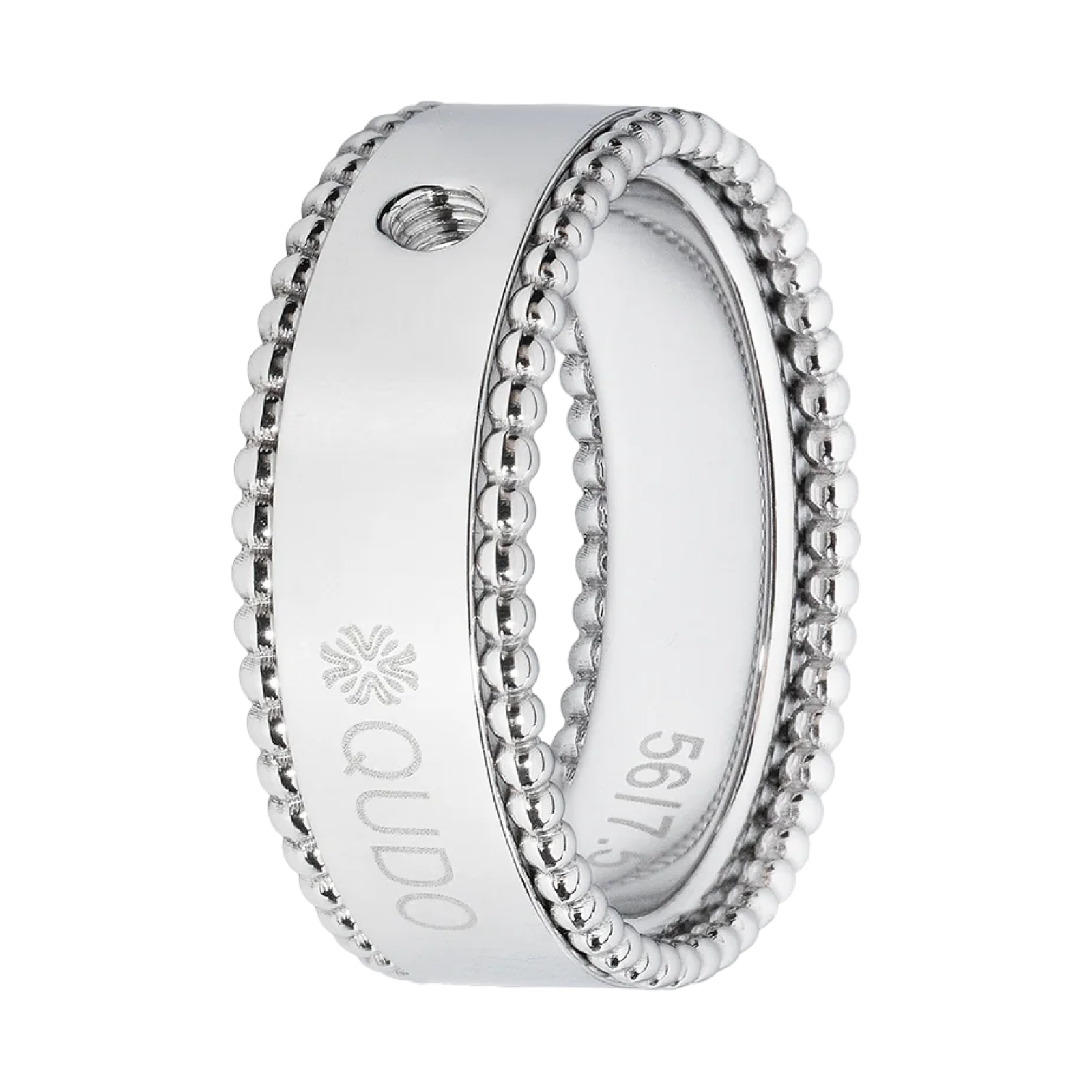 QUDO Punto interchangeable silver ring base designed for Swarovski crystal toppers and modern stackable jewelry styling