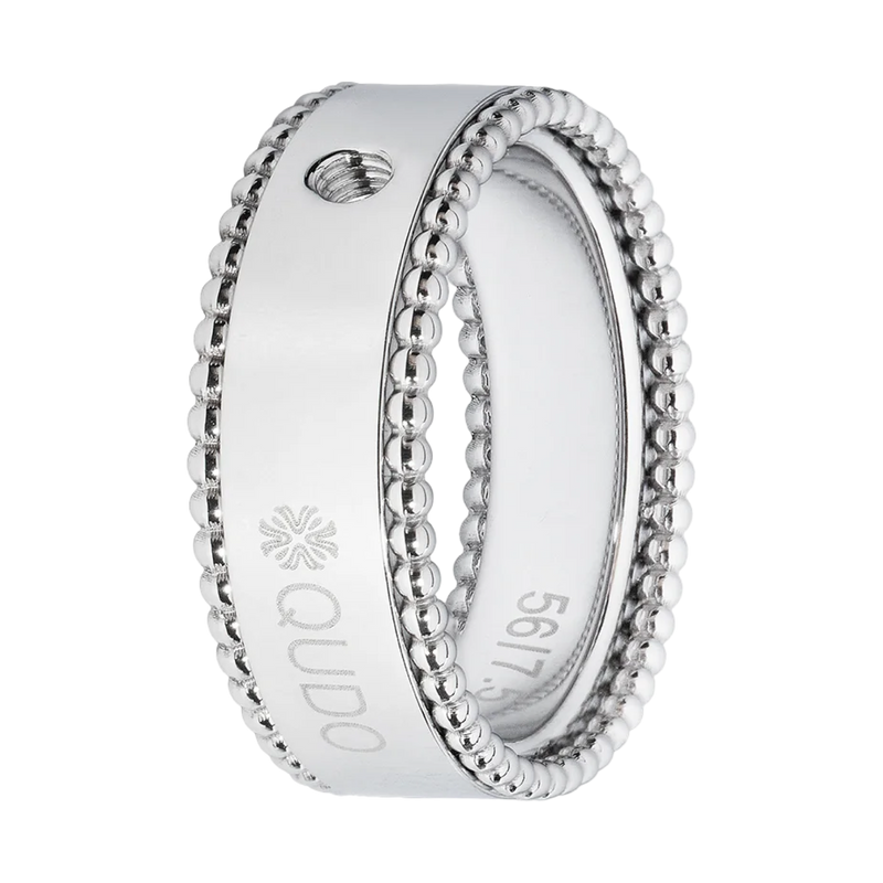 QUDO Punto interchangeable silver ring base designed for Swarovski crystal toppers and modern stackable jewelry styling