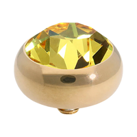 QUDO Sesto Gold, QUDO Green and Golden Collection, interchangeable jewelry, gold crystal topper, green crystal jewelry, golden crystal jewelry, QUDO topper, interchangeable ring topper, stackable jewelry, Swarovski crystal jewelry, luxury fashion jewelry, collectible jewelry, boutique jewelry, interchangeable bracelet topper, colorful crystal jewelry, statement jewelry, QUDO jewelry collection
