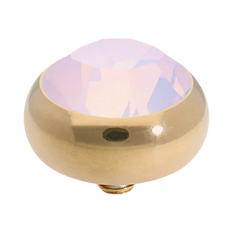 QUDO Sesto Top Gold, Rose Dust Collection, gold crystal topper, dusty rose jewelry, interchangeable jewelry topper, QUDO gold topper, blush crystal jewelry, European crystal jewelry, customizable jewelry, romantic jewelry, gold interchangeable topper, luxury crystal jewelry, QUDO jewelry
